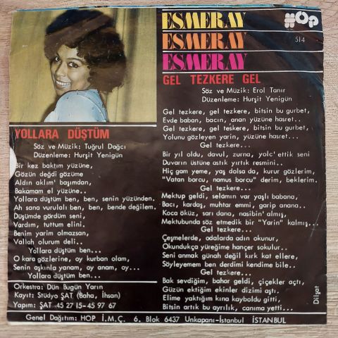 ESMERAY - GEL TEZKERE GEL 45LİK PLAK