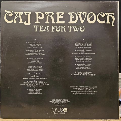 Orchester Studio Brno – Čaj Pre Dvoch (Tea For Two) LP PLAK