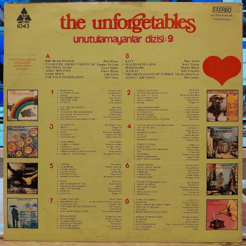 Various – The Unforgetables / Unutulmayanlar Dizisi: 9 LP PLAK