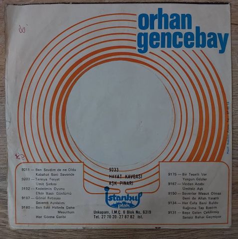 Orhan Gencebay – Sevenler Mesut Olmaz / Benide Allah Yarattı 45LİK PLAK