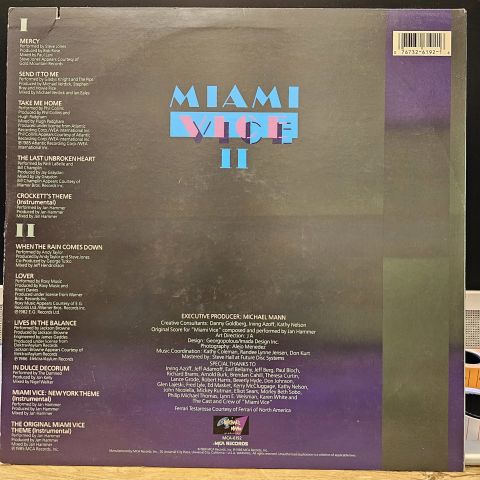 Various – Miami Vice II (New Music From The Television Series, ''Miami Vice'') LP PLAK