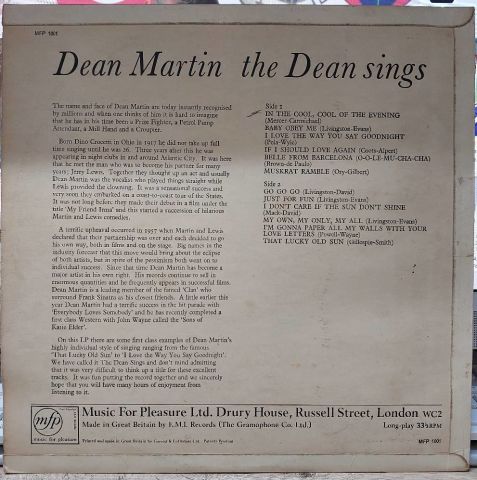 Dean Martin – The Dean Sings LP PLAK