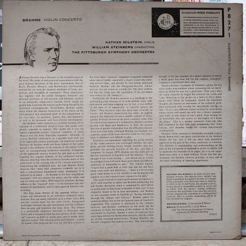 Brahms - Nathan Milstein, William Steinberg LP PLAK