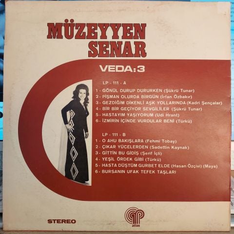 MÜZEYYEN SENAR - VEDA 3 LP PLAK