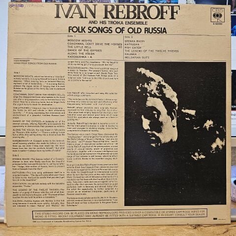 Ivan Rebroff Singt Volksweisen Aus Dem Alten Russland LP PLAK ( KALİNKA )