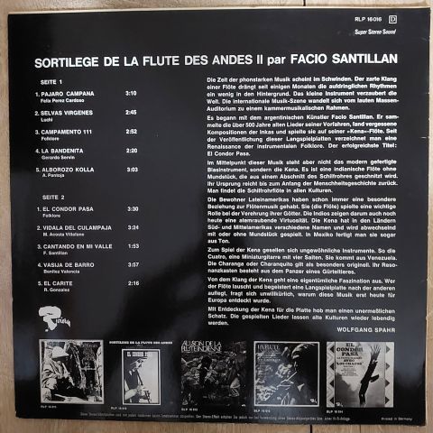 Facio Santillan – Sortilege De La Flute Des Andes Vol 2 LP PLAK