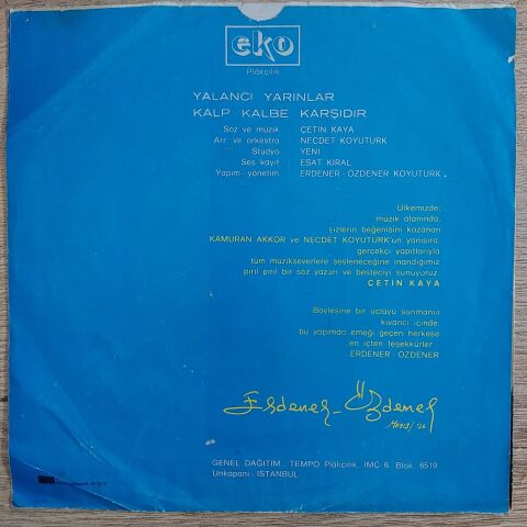 Kamuran Akkor – Yalancı Yarınlar / Kalp Kalbe Karşıdır 45LİK PLAK