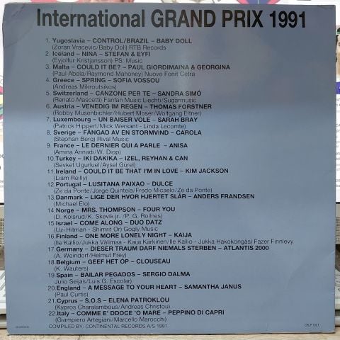 Various – International Grand Prix 1991 LP PLAK (Izel, Reyhan & Can– Iki Dakika)