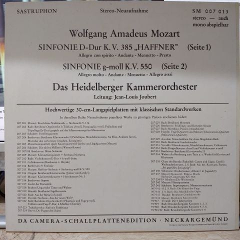 Wolfgang Amadeus Mozart LP PLAK