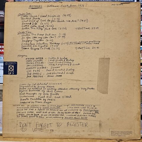 The Mothers – Fillmore East - June 1971 LP PLAK