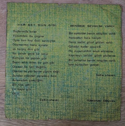 Ömür Göksel – Her Şey Dün Gibi / Benimde Sevgilim Vardı 45LİK PLAK