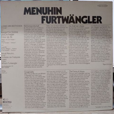 Beethoven, Yehudi Menuhin, Orchester Der Festspiele Luzern LP PLAK