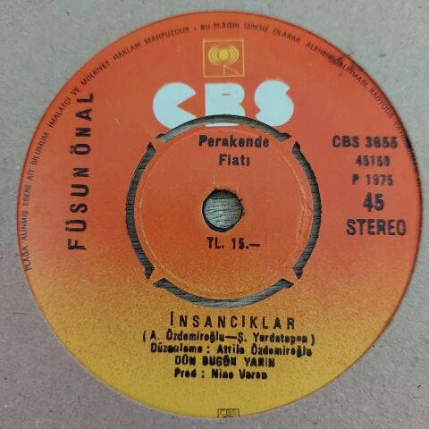 FÜSUN ÖNAL - ÇATLA PATLA 45LİK PLAK