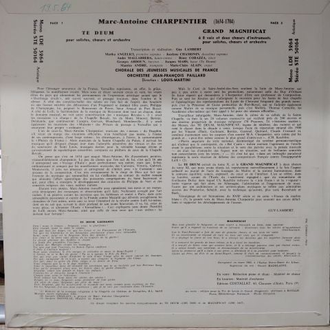 Marc Antoine Charpentier - Orchestre De Chambre Jean LP PLAK