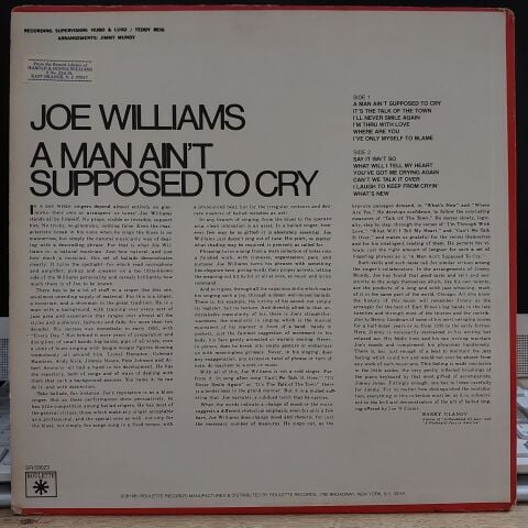 Joe Williams – A Man Ain't Supposed To Cry LP PLAK