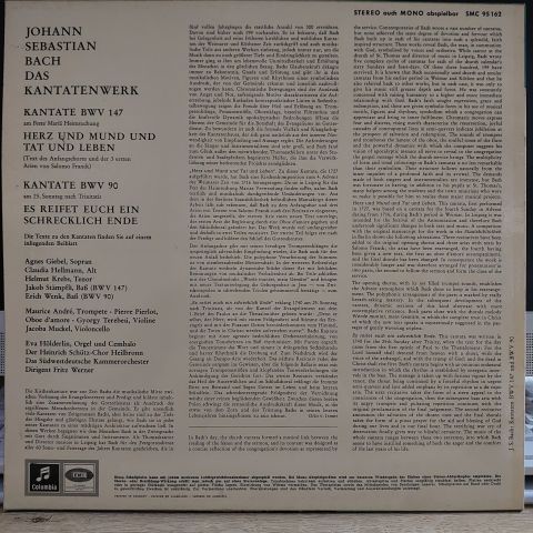 Bach*, Agnes Giebel, Claudia Hellmann, Helmut Krebs, Jakob Staempfli*, Erich Wenk, Der Heinrich Schütz-Chor Heilbronn*, Das Südwestdeutsches Kammerorchester*, Fritz Werner –  LP PLAK