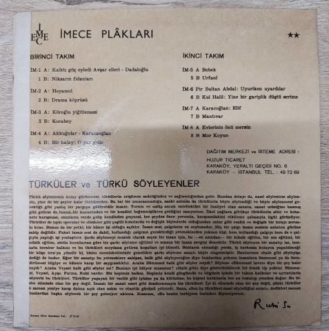 Ruhi Su – Uyuriken Uyardılar / Yine Bir Gariplik Düştü Serime 45LİK PLAK