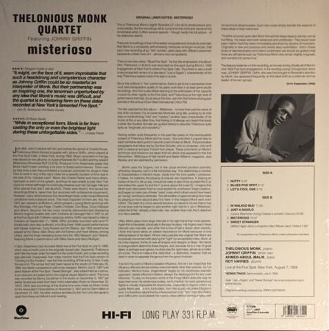 Thelonious Monk Quartet – Misterioso LP PLAK
