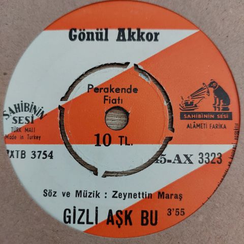 GÖNÜL AKKOR - GİZLİ AŞK BU 45LİK PLAK