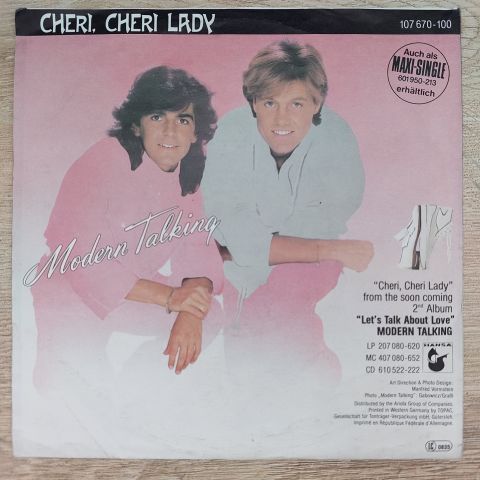Modern Talking – Cheri, Cheri Lady 45LİK PLAK