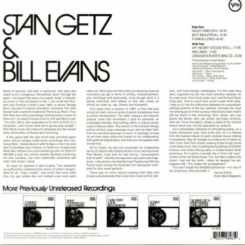Stan Getz, Bill Evans – Stan Getz & Bill Evans LP PLAK