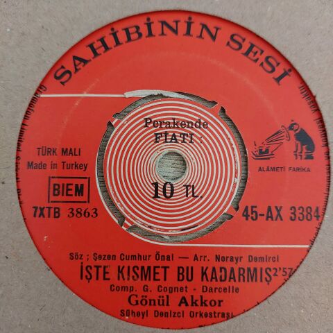 GÖNÜL AKKOR - GÖNÜL VAZ GEÇERMİ SEVDİĞİNDEN 45LİK PLAK