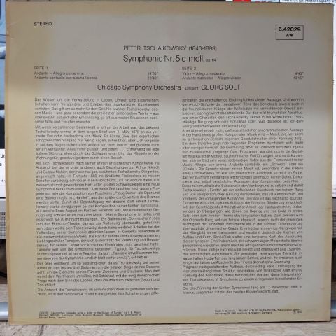 Peter Tschaikowsk , Chicago Symphony Orchestra LP PLAK
