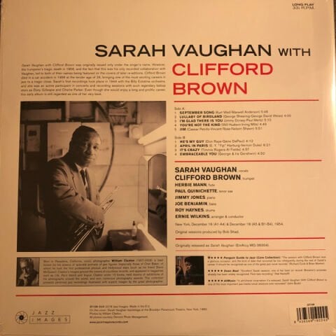 Sarah Vaughan, Clifford Brown – Sarah Vaughan with Clifford Brown LP PLAK