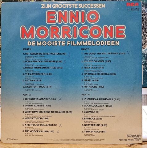 Ennio Morricone – Zijn Grootste Successen Ennio Morricone De Mooiste Filmmelodieen LP PLAK
