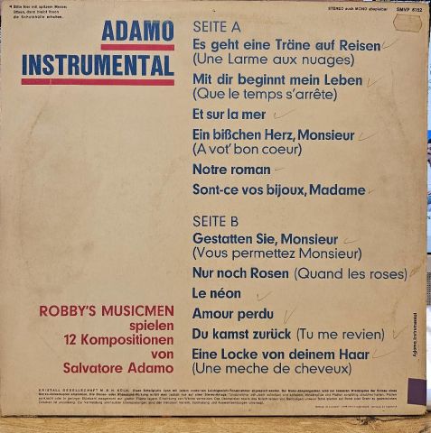 Robby's Musicmen – Adamo Instrumental LP PLAK