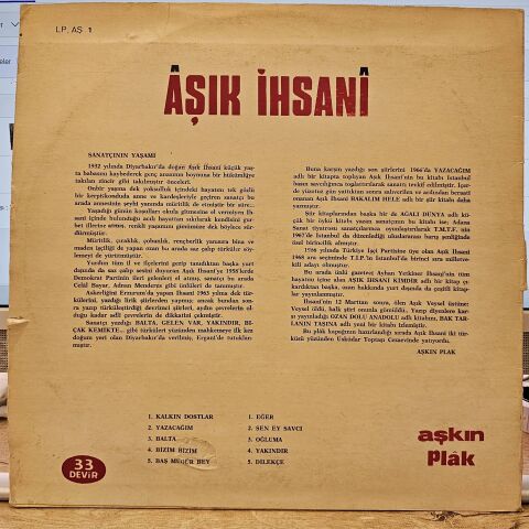 Aşık İhsani – Aşık İhsani LP PLAK
