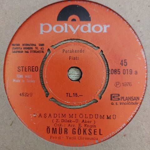 Ömür Göksel – Seni Tanır Gibiyim / Yaşadım Mı Öldüm Mü 45LİK PLAK