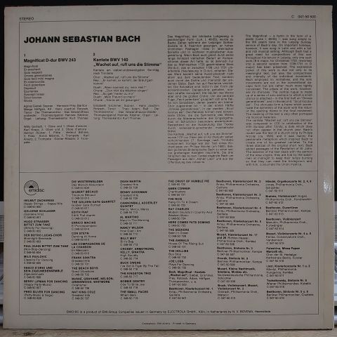 J. S. Bach*, Das Gewandhausorchester*, Kurt Thomas, Der Thomanerchor LP PLAK