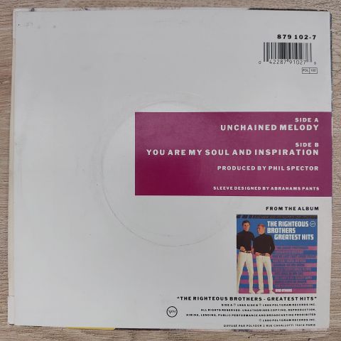 The Righteous Brothers – Unchained Melody 45LİK PLAK