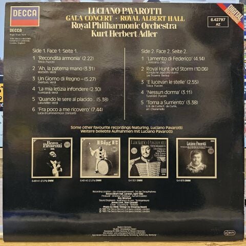 Pavarotti – Gala Concert • Royal Albert Hall LP PLAK