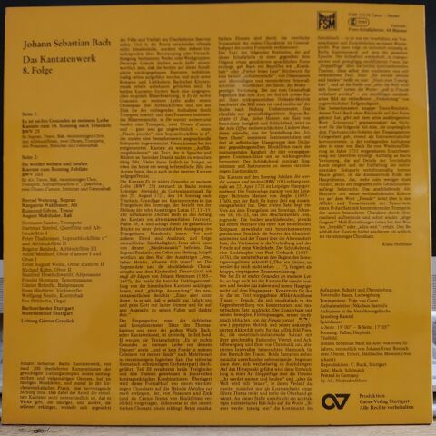 J. S. Bach* - Herrad Wehrung, Margarete Waldbauer*, Raimund Gilvan, August Meßthaler*, Bachorchester Stuttgart*, Motettenchor Stuttgart Leitung Günther Graulich  LP PLAK