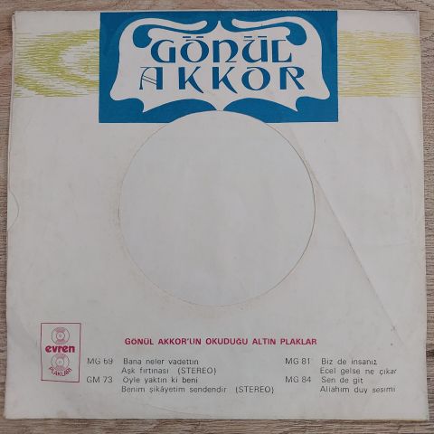 GÖNÜL AKKOR - AŞK FIRTNASI 45LİK PLAK