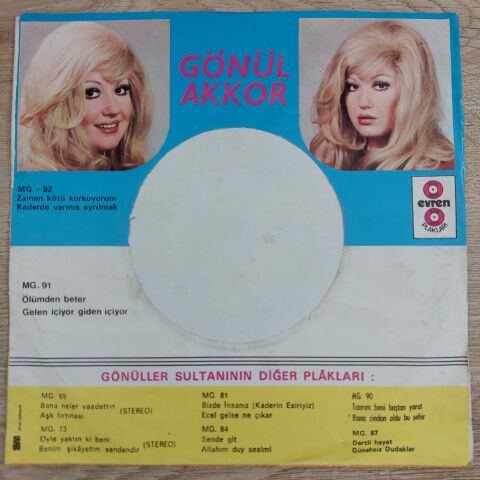 GÖNÜL AKKOR - TANRIM BENİ BAŞTAN YARAT 45LİK PLAK