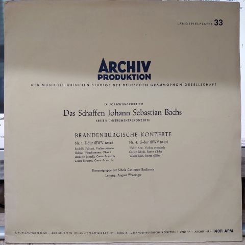 Johann Sebastian Bach, Schola Cantorum BasiliensiS LP PLAK