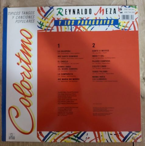 Reynaldo Meza Y Los Paraguayos – Coloritmo (Tipicos Tangos Y Canciones Populares) LP PLAK