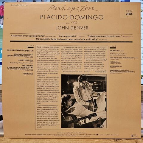 Placido Domingo With John Denver – Perhaps Love LP PLAK