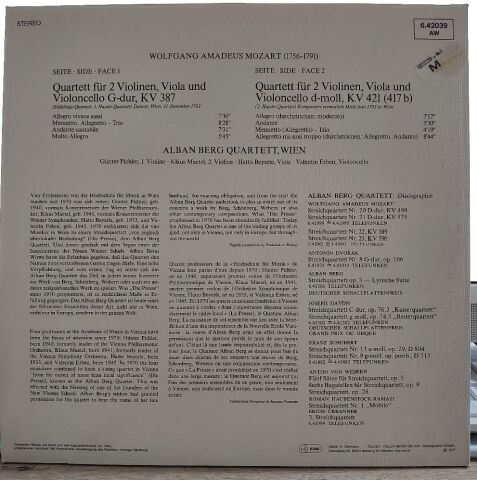 Wolfgang Amadeus Mozart, Alban Berg Quartett  LP PLAK