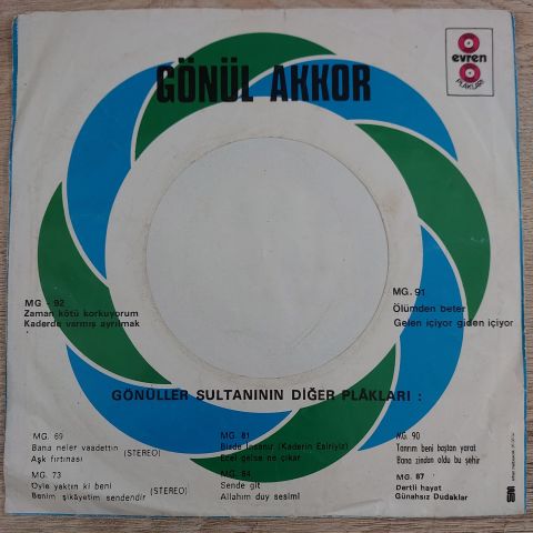 GÖNÜL AKKOR - ÖLÜMDEN BETER 45LİK PLAK