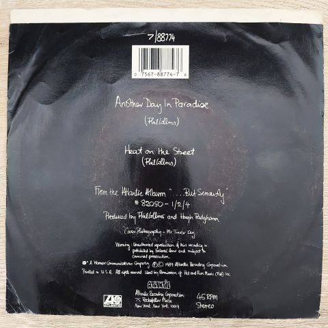 Phil Collins – Another Day In Paradise 45LİK PLAK