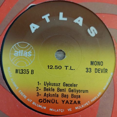 GÖNÜL YAZAR - UYKUSUZ GECELER 6 ŞARKILIK 45LİK PLAK