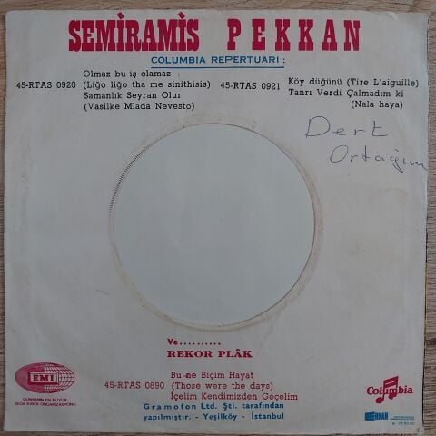 Semiramis Pekkan – Bu Ne Biçim Hayat / İçelim Kendimizden Geçelim 45LİK PLAK