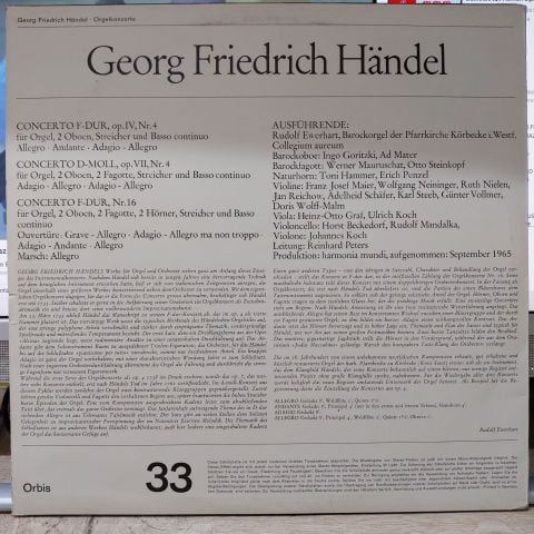 G. F. Händel – Orgelkonzerte LP PLAK