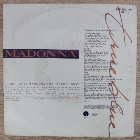 Madonna – True Blue 45LİK PLAK