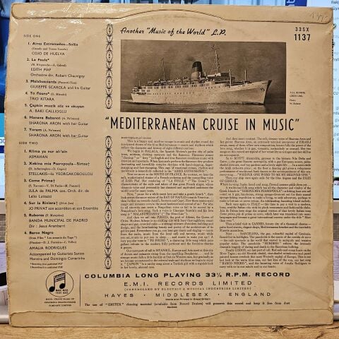 Various – Mediterranean Cruise In Music LP PLAK (TÜRKÇE İÇERİK)