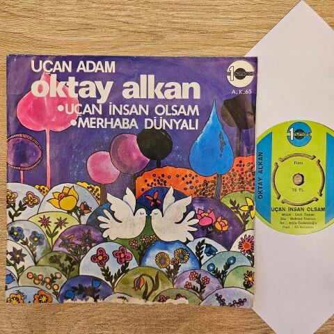 Oktay Alkan – Uçan İnsan Olsam / Merhaba Dünyalı 45LİK PLAK